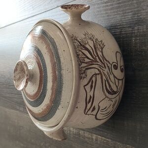 Vintage Handmade Bean Pot Signed By Artist